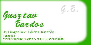 gusztav bardos business card